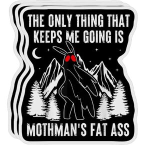 Mothman FatAss Vintage Cryptid Meme Sticker, Pack of 3