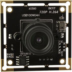 ELP 720p HD USB Camera Module with Microphone H.264 Mini UVC USB2.0 Audio Video Webcam Board for Android Linux Windows Mac Video Surveillance PC Camera for Computer, Laptop, Raspberry Pi, Jetson Nano