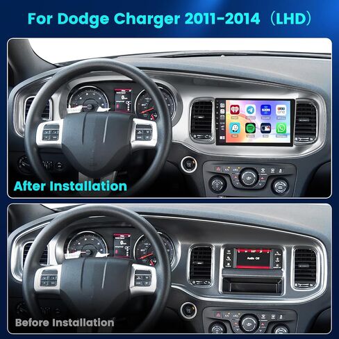 [2+64g] Hikity Android 13 Car Stereo for Dodge Charger 2011-2014 مع Radio Auto Android Android اللاسلكي ، 9 بوصات شاشة تعمل باللمس مع Link GPS WiFi Bluetooth SWC Cam FM MIC in Kuwait