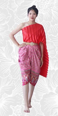 RaanPahMuang Sukhothai Traditional Mixed Fabric JonGrabaen Thai Pants in Saudi Arabia