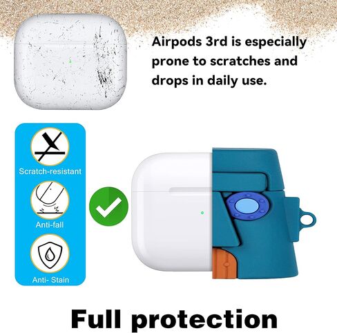 حالة Mulafnxal لـ AirPods 3 جيل ثالث لطيف سيليكون ناعم 3D Function Fun fun for Air Pod 3 (2021) Cover Kawaii Cartooner Cartooner (Stone House) in Kuwait