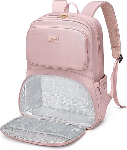 Lunch Backpack for Women Work: Men 16 Inch Laptop Backpack with Insulated Leak Proof Lunch Compartment Large Picnic Lunchbox Bag Meal Prep Bookbag for Nurse Teacher Commuter Travel Black in Saudi Arabia
