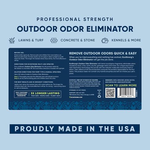 Eco Strong Outdoor Odor Eliminator | Outside Dog Urine Enzyme Cleaner – Powerful Pet, Cat, Animal Scent Deodorizer | Professional Strength for Yard, Turf, Kennels, Patios, Decks (Gallon with Sprayer) in Saudi Arabia