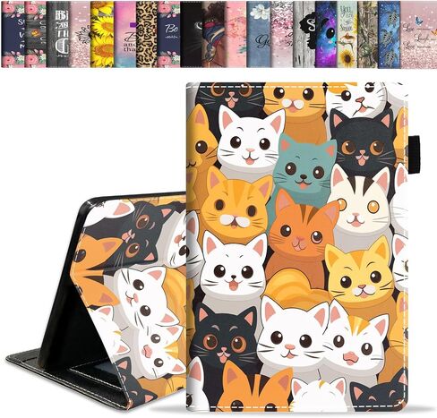 Case for All-New Amazon Fire HD 10 & 10 Plus Tablet 10.1" (13th/11th Generation, 2023/2021 Release), Slim Stand Folio Cover with Card Slot & Auto Wake/Sleep - Cute Cartoon Cats in Saudi Arabia