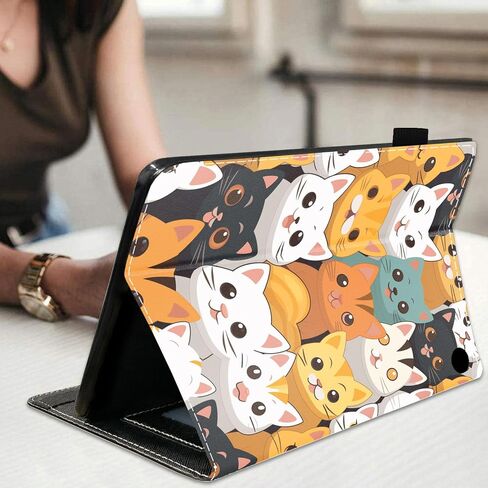 Case for All-New Amazon Fire HD 10 & 10 Plus Tablet 10.1" (13th/11th Generation, 2023/2021 Release), Slim Stand Folio Cover with Card Slot & Auto Wake/Sleep - Cute Cartoon Cats in Saudi Arabia