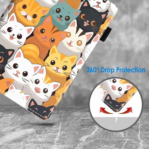 Case for All-New Amazon Fire HD 10 & 10 Plus Tablet 10.1" (13th/11th Generation, 2023/2021 Release), Slim Stand Folio Cover with Card Slot & Auto Wake/Sleep - Cute Cartoon Cats in Saudi Arabia