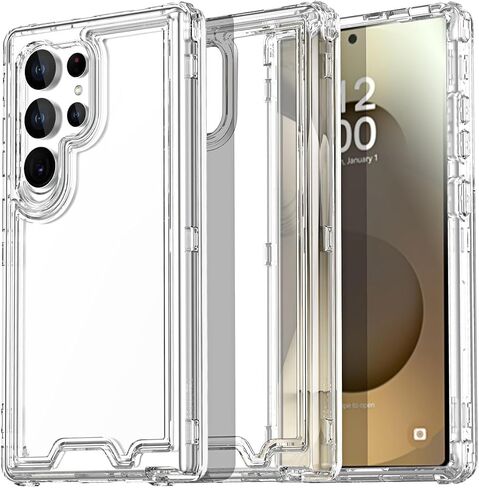 AICase for Samsung Galaxy S25 Ultra Case Clear,Heavy Duty Durable 3-Layer Crystal Transparent [Not Yellowing][Military Grade Drop Protection] Shockproof/DropProof Protective for S25 Ultra 6.9" 2025_1 in Saudi Arabia