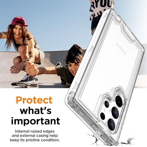 AICase for Samsung Galaxy S25 Ultra Case Clear,Heavy Duty Durable 3-Layer Crystal Transparent [Not Yellowing][Military Grade Drop Protection] Shockproof/DropProof Protective for S25 Ultra 6.9" 2025_1 in Saudi Arabia