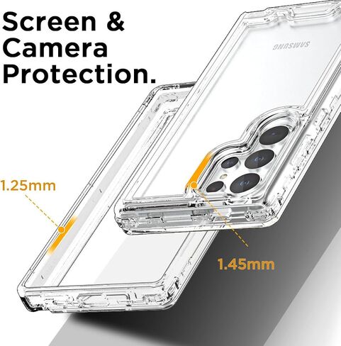 AICase for Samsung Galaxy S25 Ultra Case Clear,Heavy Duty Durable 3-Layer Crystal Transparent [Not Yellowing][Military Grade Drop Protection] Shockproof/DropProof Protective for S25 Ultra 6.9" 2025_1 in Saudi Arabia