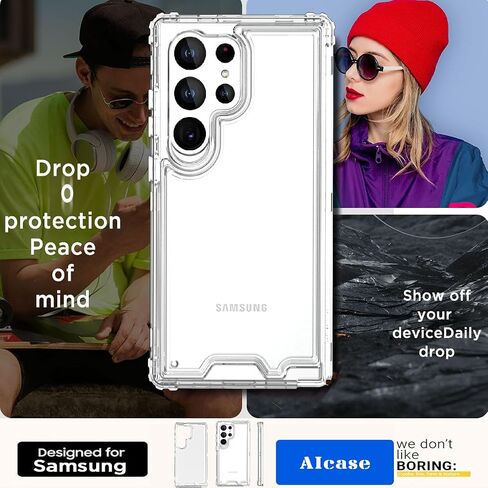 AICase for Samsung Galaxy S25 Ultra Case Clear,Heavy Duty Durable 3-Layer Crystal Transparent [Not Yellowing][Military Grade Drop Protection] Shockproof/DropProof Protective for S25 Ultra 6.9" 2025_1 in Saudi Arabia
