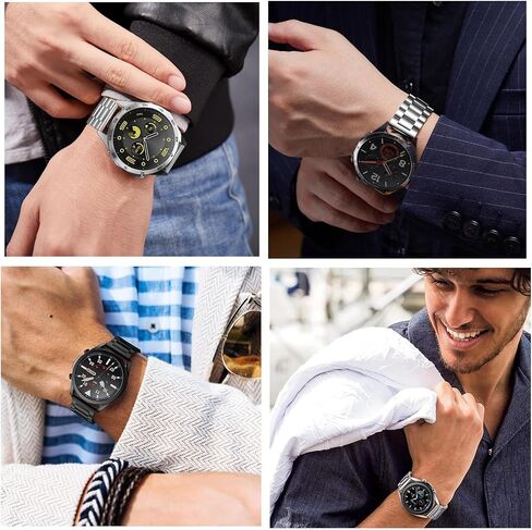 Nelumbo Quick Magnetic Chain Stain Bands ، حزام سوار أعمال من الفولاذ المقاوم للصدأ 22 مم لـ Samsung Gear S3/Galaxy Watch 46mm (2019)/Galaxy Watch 3 45mm in Kuwait