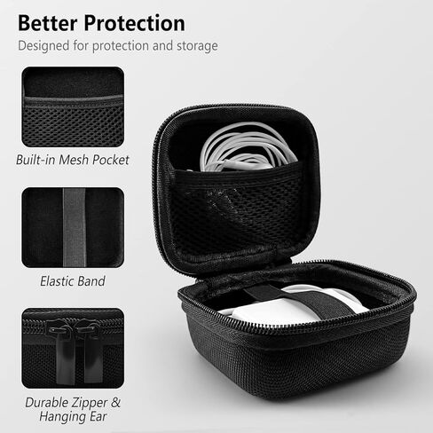 Geiomoo Eva Hard Careing for JLab Go Air Pop ، Jlab Jbuds Mini ، JLab Epic Air Sport ANC ، غطاء تخزين محمول مع Carabiner و Strap (Black) in Kuwait