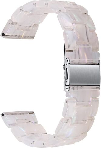 Resin Band Compatible with Samsung Galaxy 5 & 4 Band, Watch 4 Classic 42 /Watch 5 Pro/Active 2 40mm 44mm /Galaxy watch 3 41mm/ Garmin Vivoactive 3 , Galaxy Watch 42mm,20mm Quick Release crystal Band Women men in Kuwait