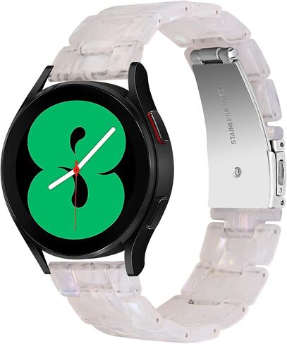 Resin Band Compatible with Samsung Galaxy 5 & 4 Band, Watch 4 Classic 42 /Watch 5 Pro/Active 2 40mm 44mm /Galaxy watch 3 41mm/ Garmin Vivoactive 3 , Galaxy Watch 42mm,20mm Quick Release crystal Band Women men in Kuwait
