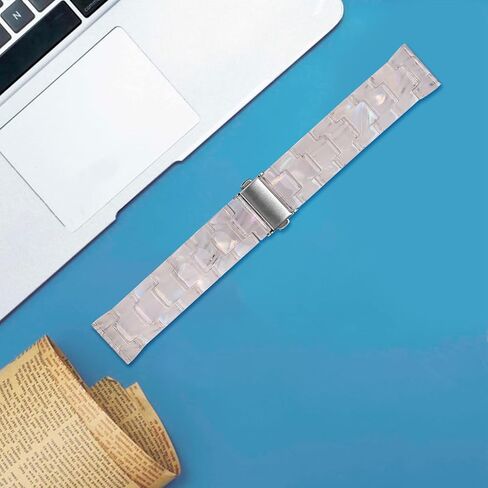 Resin Band Compatible with Samsung Galaxy 5 & 4 Band, Watch 4 Classic 42 /Watch 5 Pro/Active 2 40mm 44mm /Galaxy watch 3 41mm/ Garmin Vivoactive 3 , Galaxy Watch 42mm,20mm Quick Release crystal Band Women men in Kuwait