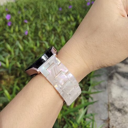 Resin Band Compatible with Samsung Galaxy 5 & 4 Band, Watch 4 Classic 42 /Watch 5 Pro/Active 2 40mm 44mm /Galaxy watch 3 41mm/ Garmin Vivoactive 3 , Galaxy Watch 42mm,20mm Quick Release crystal Band Women men in Kuwait
