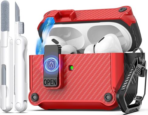 R-FUN for AirPods 4 Case with Lock Magnetic Lid MagSafe, Black in Kuwait
