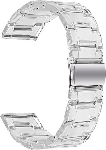 Resin Band Compatible with Samsung Galaxy 5 & 4 Band, Watch 4 Classic 42 /Watch 5 Pro/Active 2 40mm 44mm /Galaxy watch 3 41mm/ Garmin Vivoactive 3 , Galaxy Watch 42mm,20mm Quick Release crystal Band Women men in Kuwait