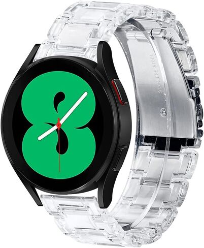 Resin Band Compatible with Samsung Galaxy 5 & 4 Band, Watch 4 Classic 42 /Watch 5 Pro/Active 2 40mm 44mm /Galaxy watch 3 41mm/ Garmin Vivoactive 3 , Galaxy Watch 42mm,20mm Quick Release crystal Band Women men in Kuwait