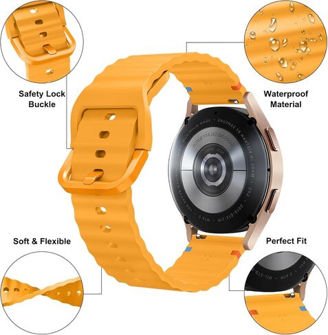 Meliya Sport Bands Compatible with Samsung Galaxy Watch 7 Band 40mm 44mm, Galaxy Watch FE Bands 40mm, 20mm Soft Silicone Sport Replacement Strap for Galaxy Watch 7 Band Women Men in Saudi Arabia