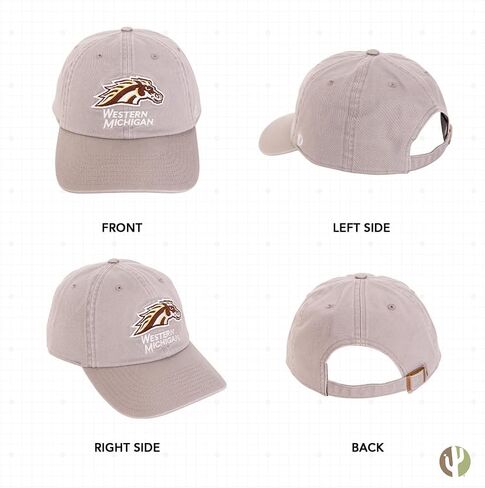 Desert Cactus Western Michigan University Baseball Hat Broncos WMU Brimmed Embroirderd Hats Cap Adjustable Cloth Strap Adult (Style A) Brown in Saudi Arabia