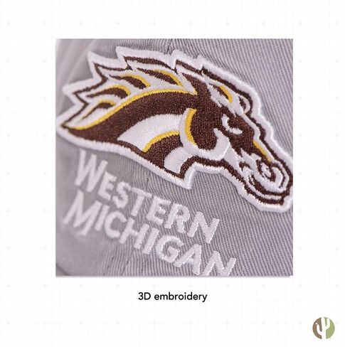 Desert Cactus Western Michigan University Baseball Hat Broncos WMU Brimmed Embroirderd Hats Cap Adjustable Cloth Strap Adult (Style A) Brown in Saudi Arabia