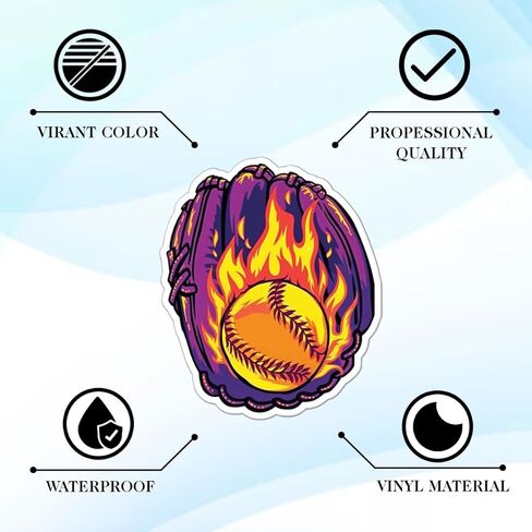 100pcs ملصقات البيسبول شارات مقاومة للماء لزجاجات المياه المحمول أمتعة الكمبيوتر القصاصات المراهقة المراهقين البالغين in Kuwait
