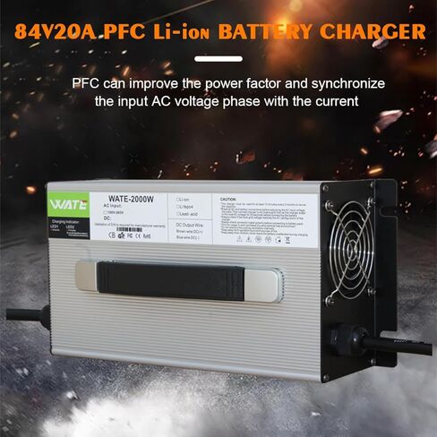 84V 20A Charger with Source PFC Li-ion Battery Charger High Power Battery Charger Suitable for 72 V20 Series Lithium Battery Charging Output with 84V 20A XT60 Male Plug in Kuwait