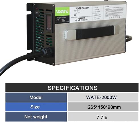 84V 20A Charger with Source PFC Li-ion Battery Charger High Power Battery Charger Suitable for 72 V20 Series Lithium Battery Charging Output with 84V 20A XT60 Male Plug in Kuwait