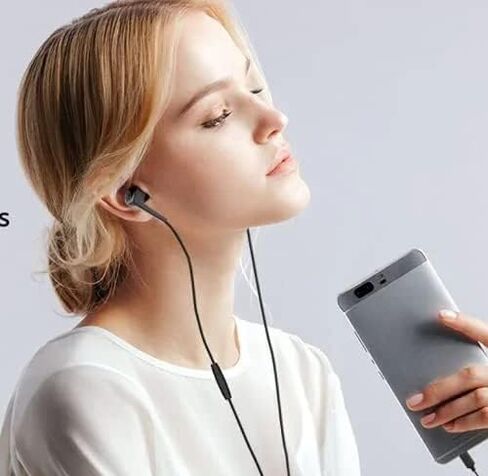 سماعات الرأس في Countgono Wired في الأذن 3-Button Remote مع Microphone USB C Type C Andoird (أسود) in Kuwait