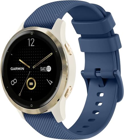 Meliya 18mm Bands for Garmin Vivoactive 4S / Venu 2S / Venu 3S / Vivomove 3S / Forerunner 255S / Forerunner 265S Smartwatch, Soft Silicone Sport Waterproof Replacement Wristband Strap for Women Men in Kuwait