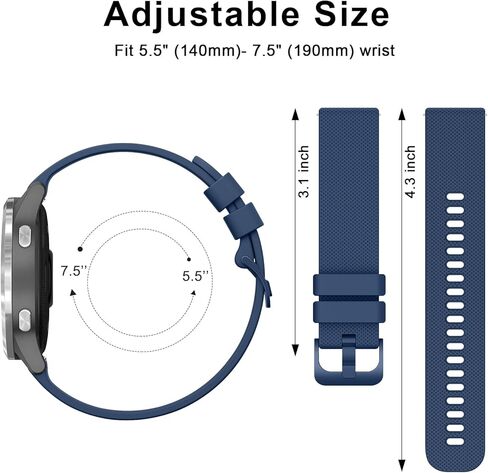 Meliya 18mm Bands for Garmin Vivoactive 4S / Venu 2S / Venu 3S / Vivomove 3S / Forerunner 255S / Forerunner 265S Smartwatch, Soft Silicone Sport Waterproof Replacement Wristband Strap for Women Men in Kuwait