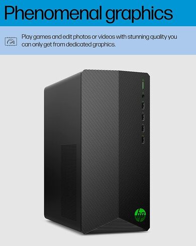 HP Pavilion Tower Tower Computer ، Octa-Core AMD Ryzen 7 5700G ، 16GB DDR4 RAM ، 1TB PCIE SSD ، WIFI 6 ، Bluetooth ، RJ-45 ، HDMI ، VGA ، Windows 11 Pro ، WE/PGPY in Kuwait