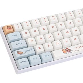 Cute PBT Keycaps Set, 127 Keys Keyboard Keycaps 60/75 Percent, XDA Keycaps Dye-Sublimation, Custom Keyboard Keycaps Set for 61/64/68/84/87/108 Cherry MX Mechanical Keyboards (Otter)