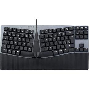 Perixx PERIBOARD-335BR ES Teclado compacto mecánico ergonómico con Cable - Interruptores táctiles marrones de perfil Bajo - Teclas programables - Teclado español con ñ…