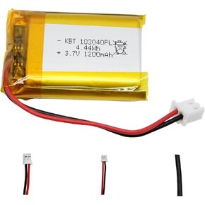 KBT 3.7V 1200mAh Li-Polymer Battery: 103040 Lipo Rechargeable Lithium-ion Replacement Batteries with JST 2.54 Connector Ar duino NodeMCU ESP32 Development Board Raspberry Pi UPS Board