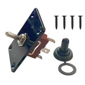 Momentary Toggle Switch DC 12v Switch 30A SPDT 3Pin Switch ON-Off-ON with Up Down mounting Panel Weatherproof Cap Cover - for Auto Car Boat RV and Household appliances Switch