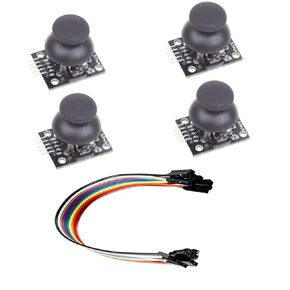 Game Joystick Sensor Dual Axis Game Controller Sensor JoyStick Breakout Module with 10P Female cable(Pack of 4PCS)