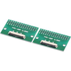 MECCANIXITY FPC FFC PCB Converter Board 30P 0.5mm on Socket Side, Back 1.0mm, to DIP 2.54mm for LCD 3D Printer Camera DVD TV Laptop Pack of 2