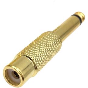 RCA to 1/4" Audio Adapter, 6.35mm Mono Plug Male to RCA Female Connector