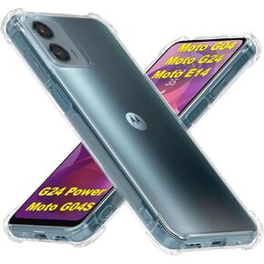 Case for Motorola Moto G24 4G / G04 4G /G04S / E14 4G Clear TPU Four Corners Military-Grade Protection Cover Transparent Soft funda