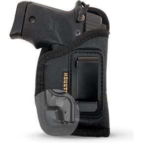 IWB Holster by | ECO Leather Concealment Inside The Waistband with Metal Clip: Glock 42 / 43 43X, SIG P365 P938, Kahr PM9 40 45 Kel-Tec PF9 P11 W Compact Laser (Right) (CHP-58AL)