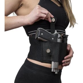 Belly Band Holster for Concealed Carry by IDELIFE - Adjustable 45" Waist Band Handgun Carrying System, Elastic Hand Gun Holder for Pistols Revolvers for Men and Women