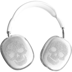 Skull Case for AirPods Max Bling Rhinestone, Glittering Ear Pad TPU Cover Anti-Scratch Protective Protector for AirPods Max 2024 2020