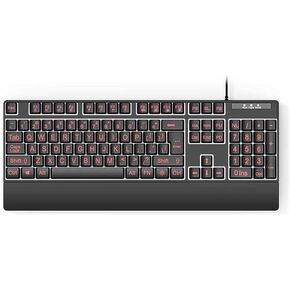 JOMAA Ergonomic Wired Backlit Keyboard Silent, Large Character Design,Ideal for Gaming Office Use, Compatible with Computers and Laptops
