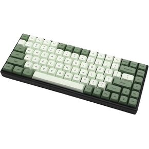Matcha Theme Keycaps-Thermal Sublimation PBT Keycap Set,English Font, for Mechanical Keyboards, Full 125 Key Set, XDA Profile, English (US) Layout- Base Kit Green White