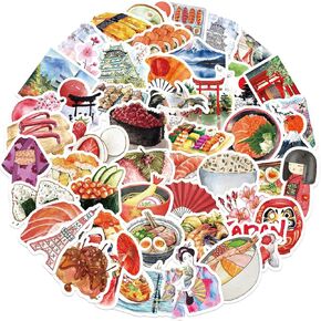Japan Travel Stickers 50 Pack Vinyl Laptop Stickers,Waterproof Stickers for Water Bottles,-Graffiti Stickers Pack for Teens Girls Kids Adults(Japanese Stickers)