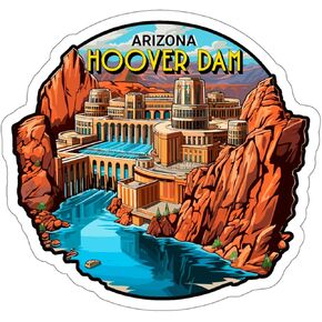 Hoover Dam Arizona Travel Travelproof Heatbroof Macal Vinyl Small Proteproof for Bottle Passport Passport Computer Phone Doctors Size 4 ″ × 4 ″