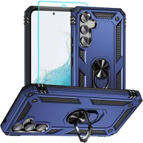 for Samsung A54 5G Case, Galaxy A54 5G Phone Case with HD Screen Protector, [Military Grade 16ft. Drop Tested] Ring Shockproof Protective Phone Case for Samsung Galaxy A54 5G,Blue