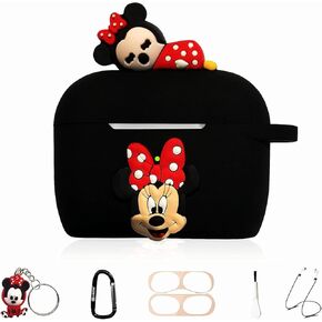 Minnie Cartoon Silicone Case Set for Apple Airpods Pro, 6 in 1 Accessories